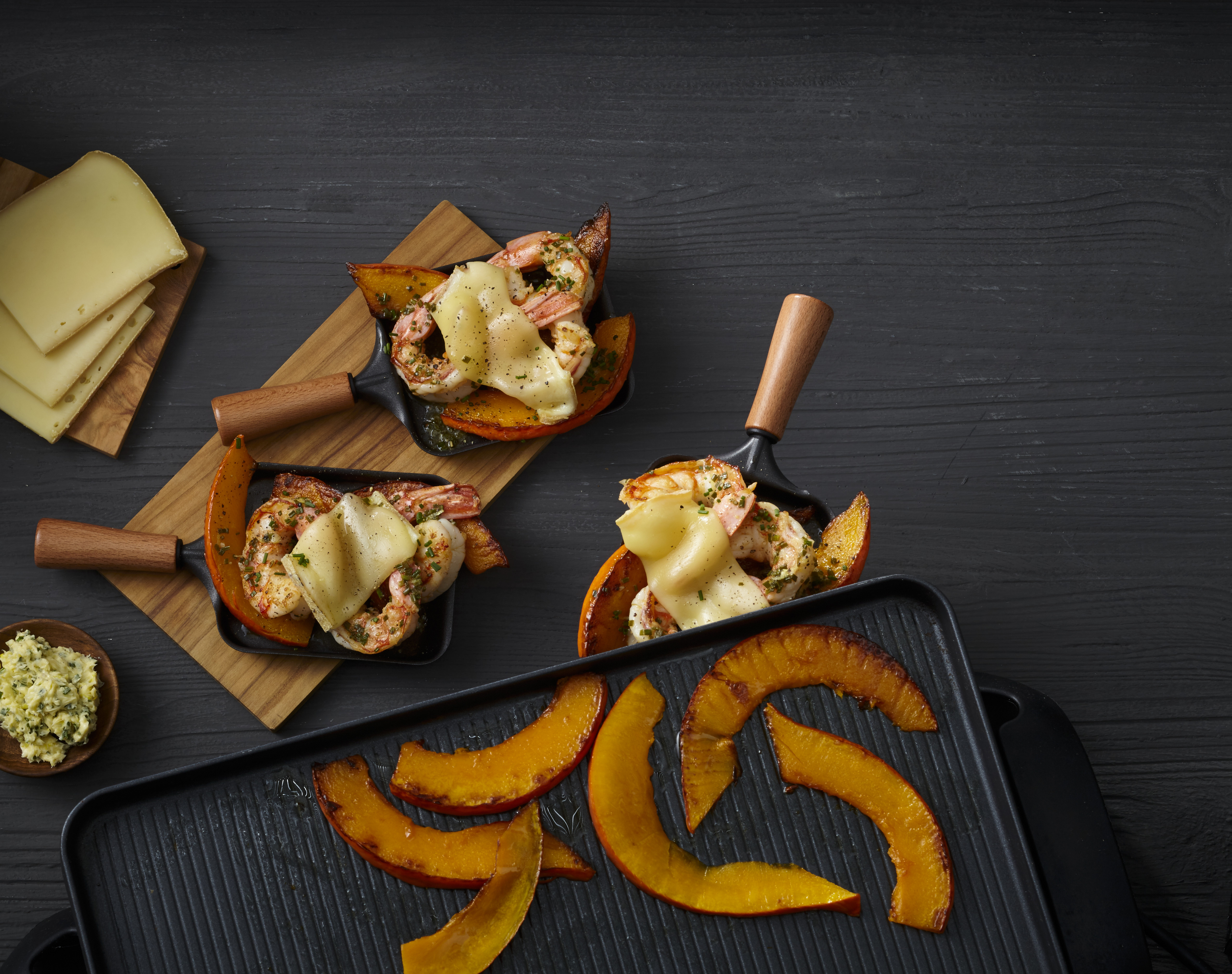 Rezept: Garnelen & Kürbis aus dem Raclette