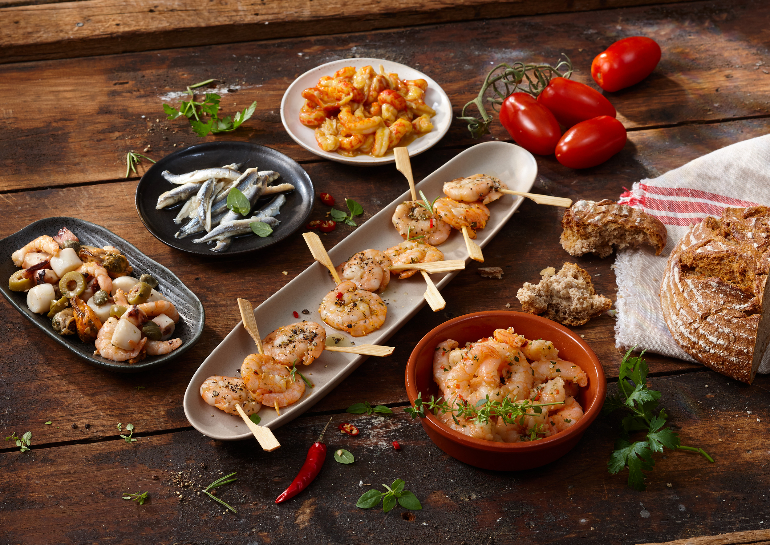 Party Shrimps mit Wasabi-Dip