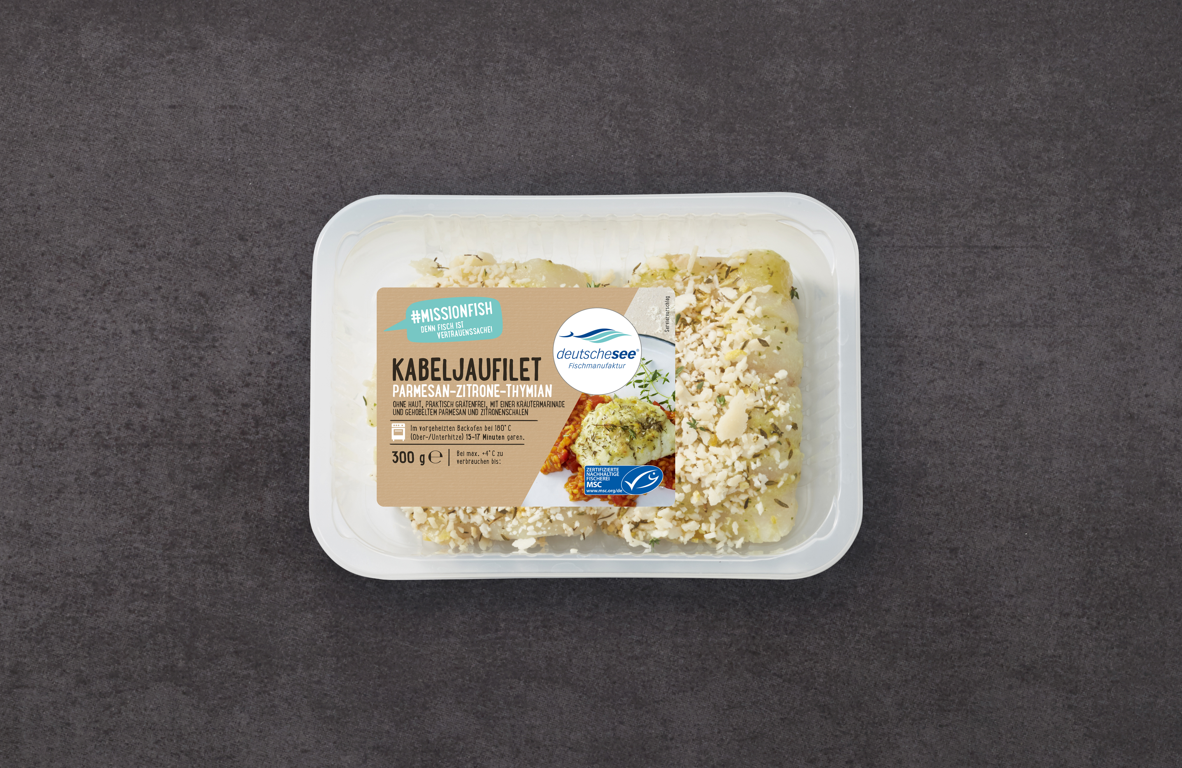Kabeljaufilet »Parmesan-Zitrone-Thymian« Kabeljaufilet »Parmesan-Zitrone-Thymian«