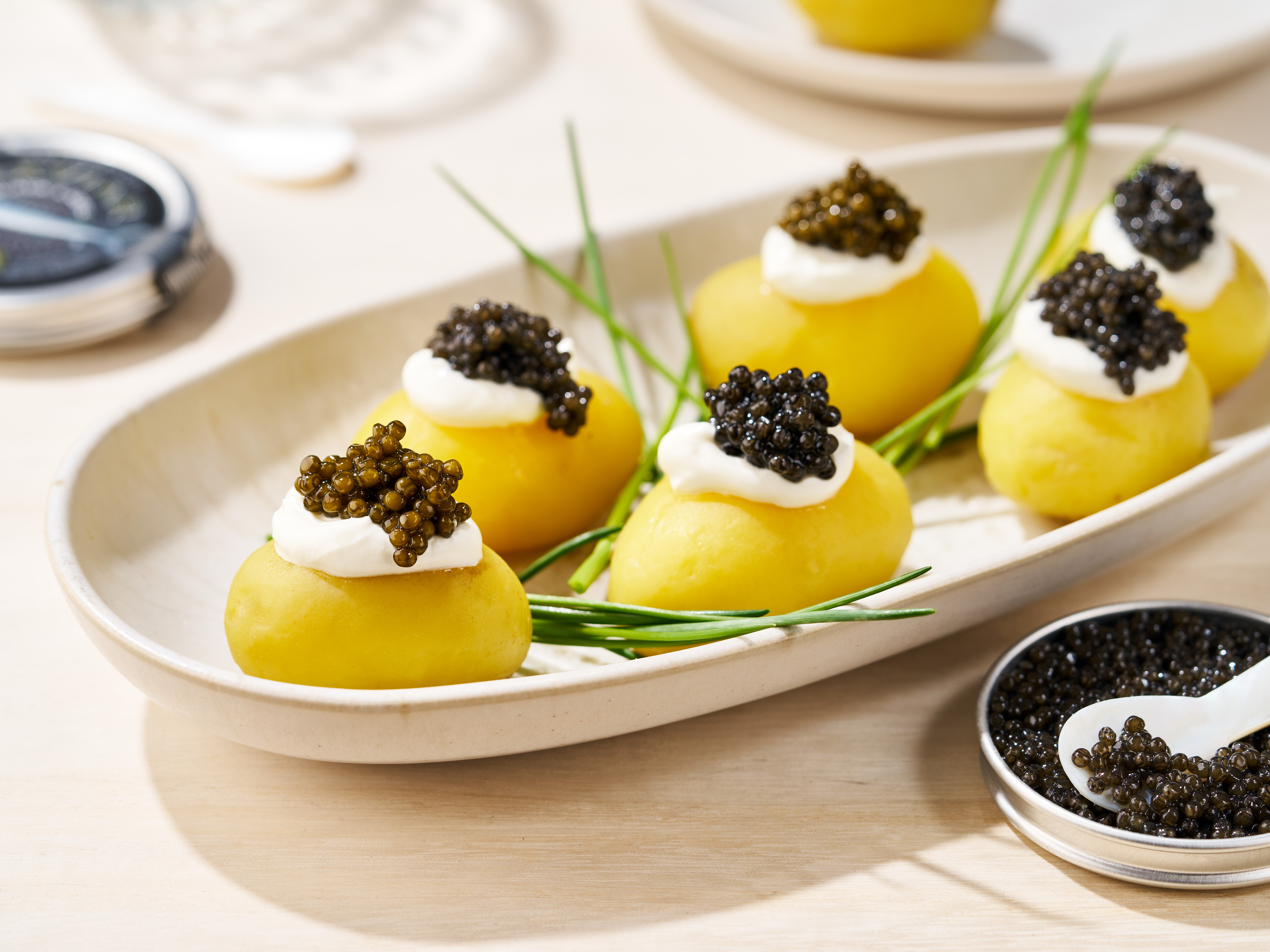 Pellkartoffeln mit Kaviar