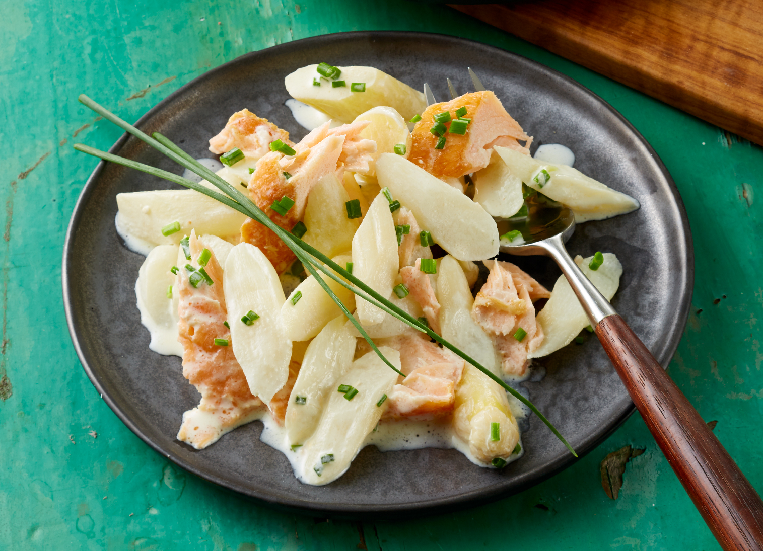 Spargelsalat »Pulled Salmon« Spargelsalat »Pulled Salmon«