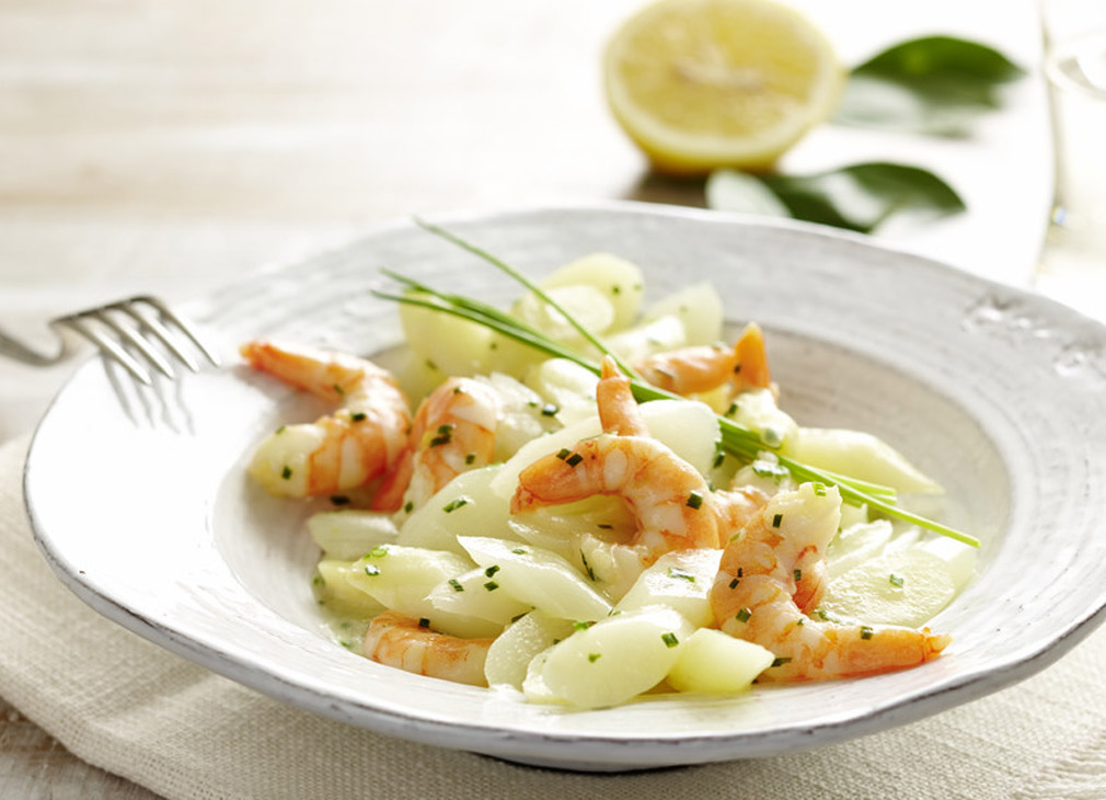 Spargel-Garnelen-Salat mit Zitronenmarinade Spargel-Garnelen-Salat mit Zitronenmarinade