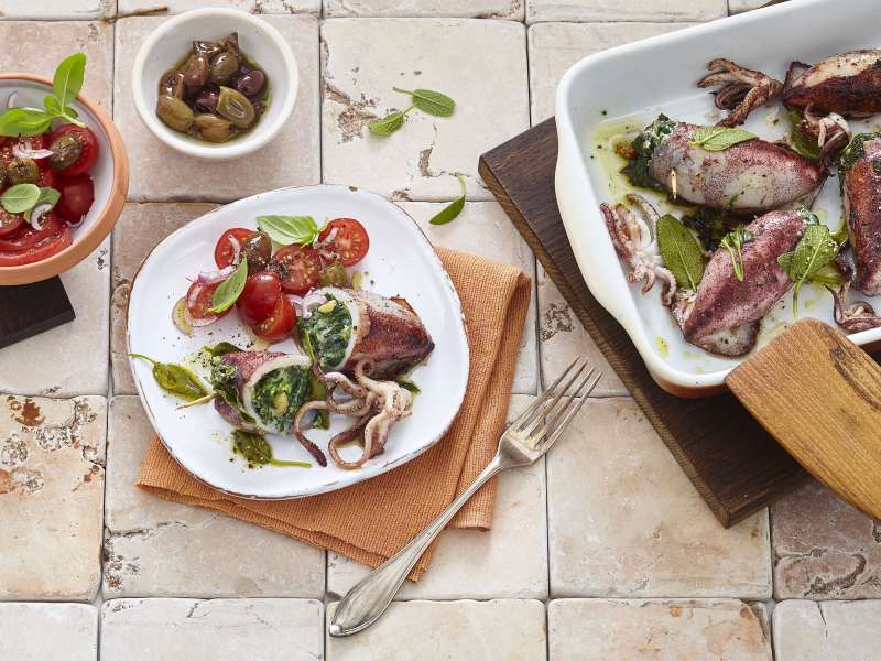 Rezept: Gefüllte Calamaretti mit Spinat &amp; Ricotta