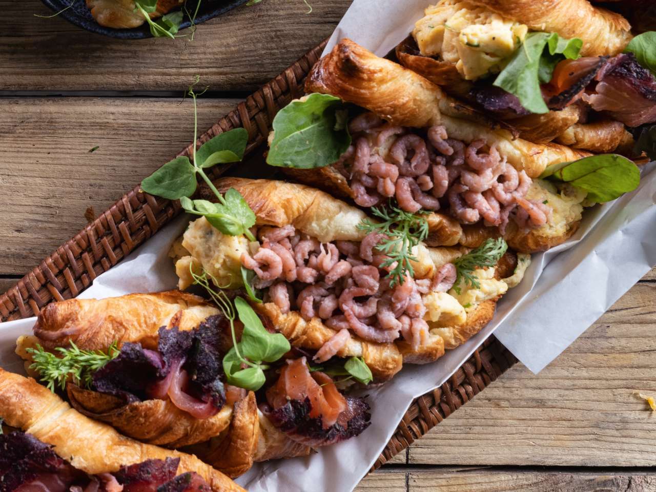 Croissants mit Nordseekrabben