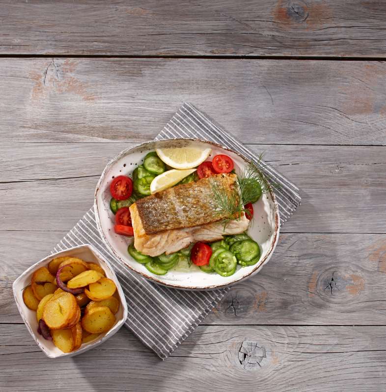 Rezept: Kabeljau mit Bratkartoffeln &amp; Gurkensalat