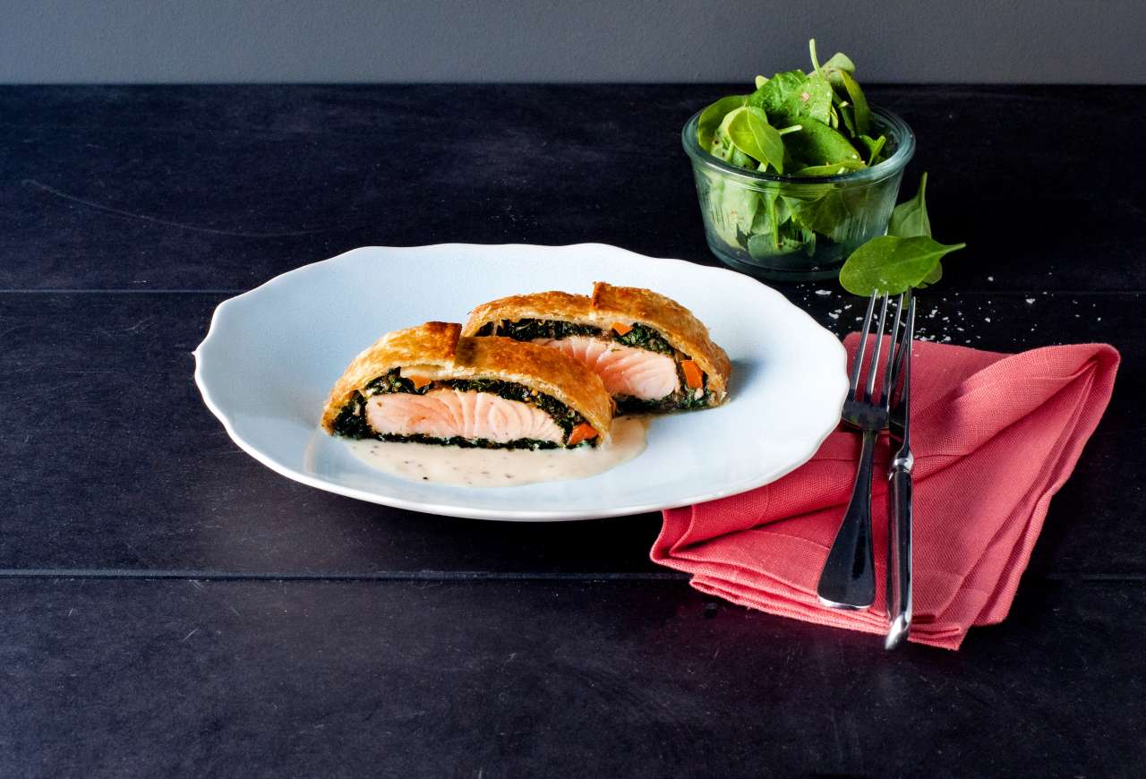 Gebratener Skrei mit Spinat und Chorizo aus dem Ofen