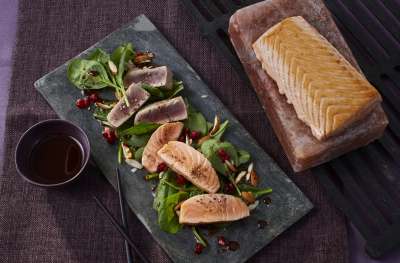 Rezept: Lachs & Thunfisch vom Salzstein